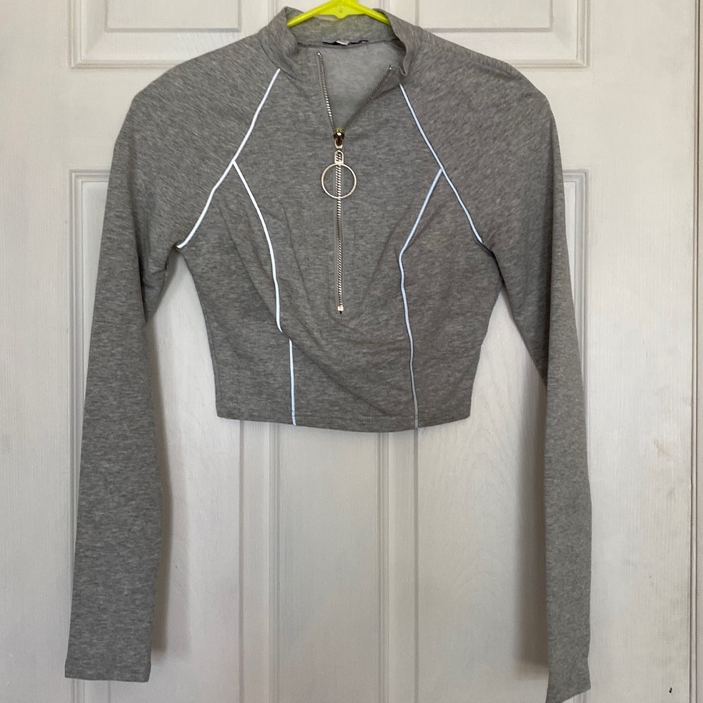 Fashion Nova Track Suit Cropped Zip Up
